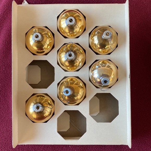 Shiny Brite 7 Christmas Glass Ball Ornaments Vintage - Picture 4 of 13